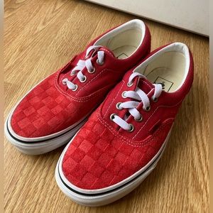 Vans UA Era Sneakers, red checkerboard, women’s size 6
